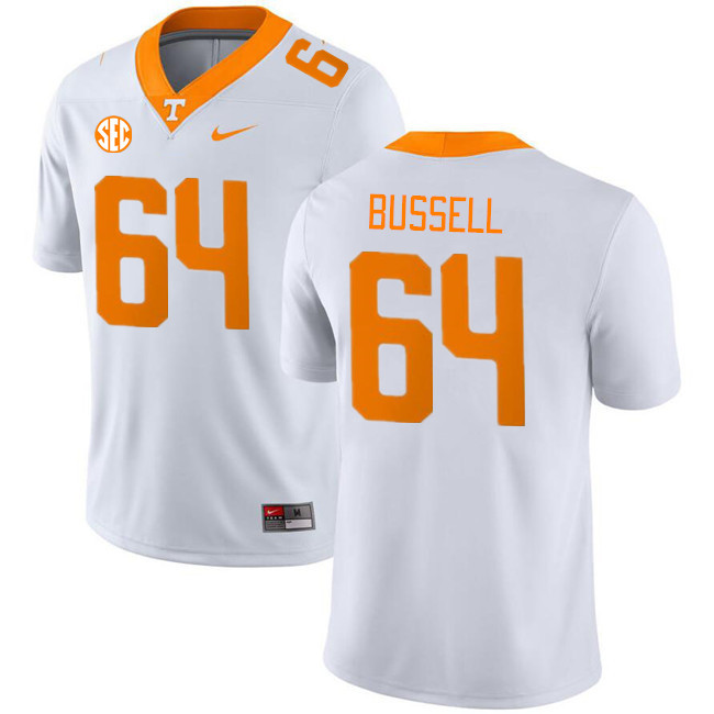 Men #64 Ayden Bussell Tennessee Volunteers College Football Jerseys Stitched Sale-White